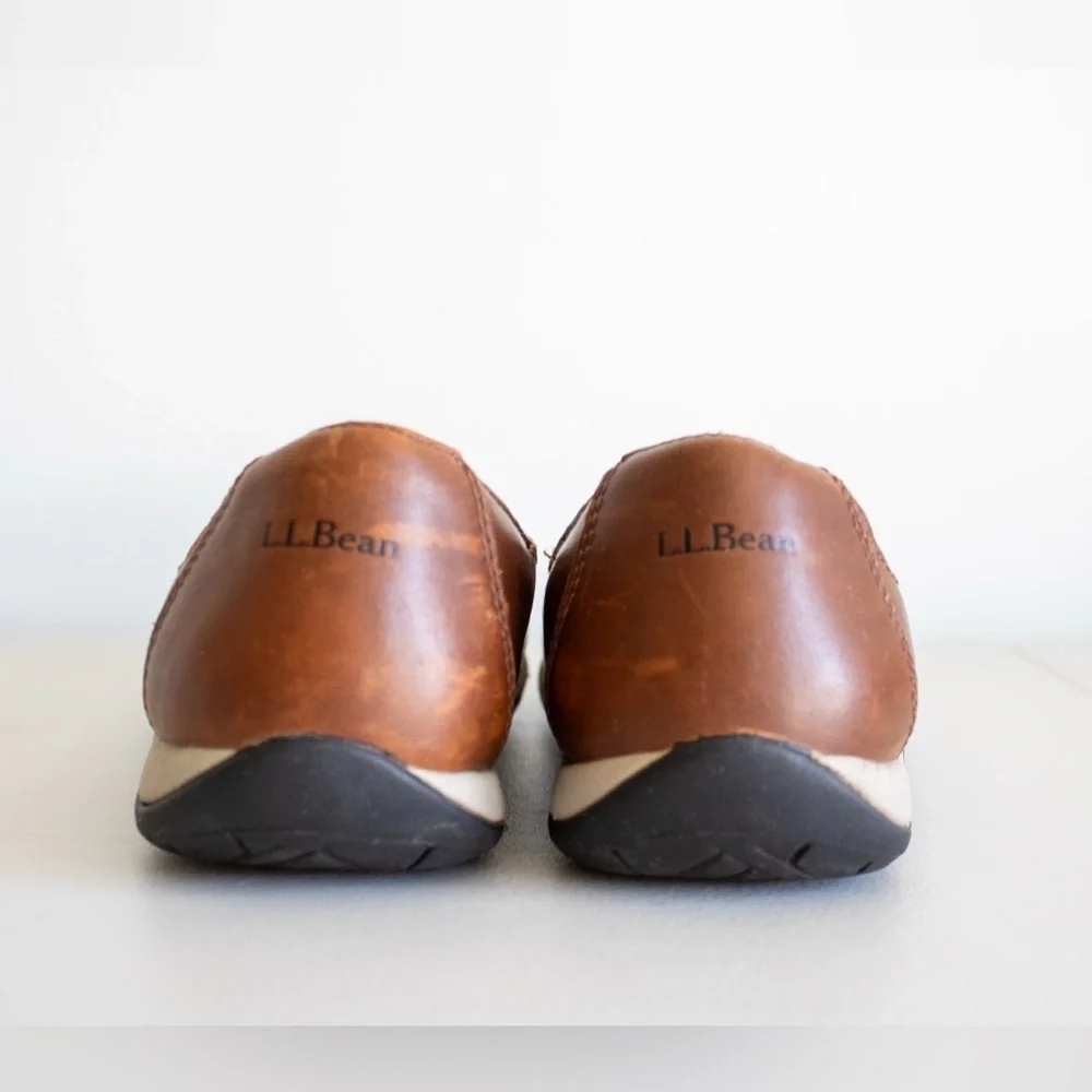 L.L. Bean Brown Leather Casual Wear Slip-on Comfort Flats Women’s Shoes Size 9M - Picture 5 of 7